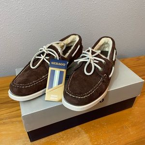 Sebago Womens Cove Chocolate Suede Boat Shoe Size 9 Casual Marine. NWT.
